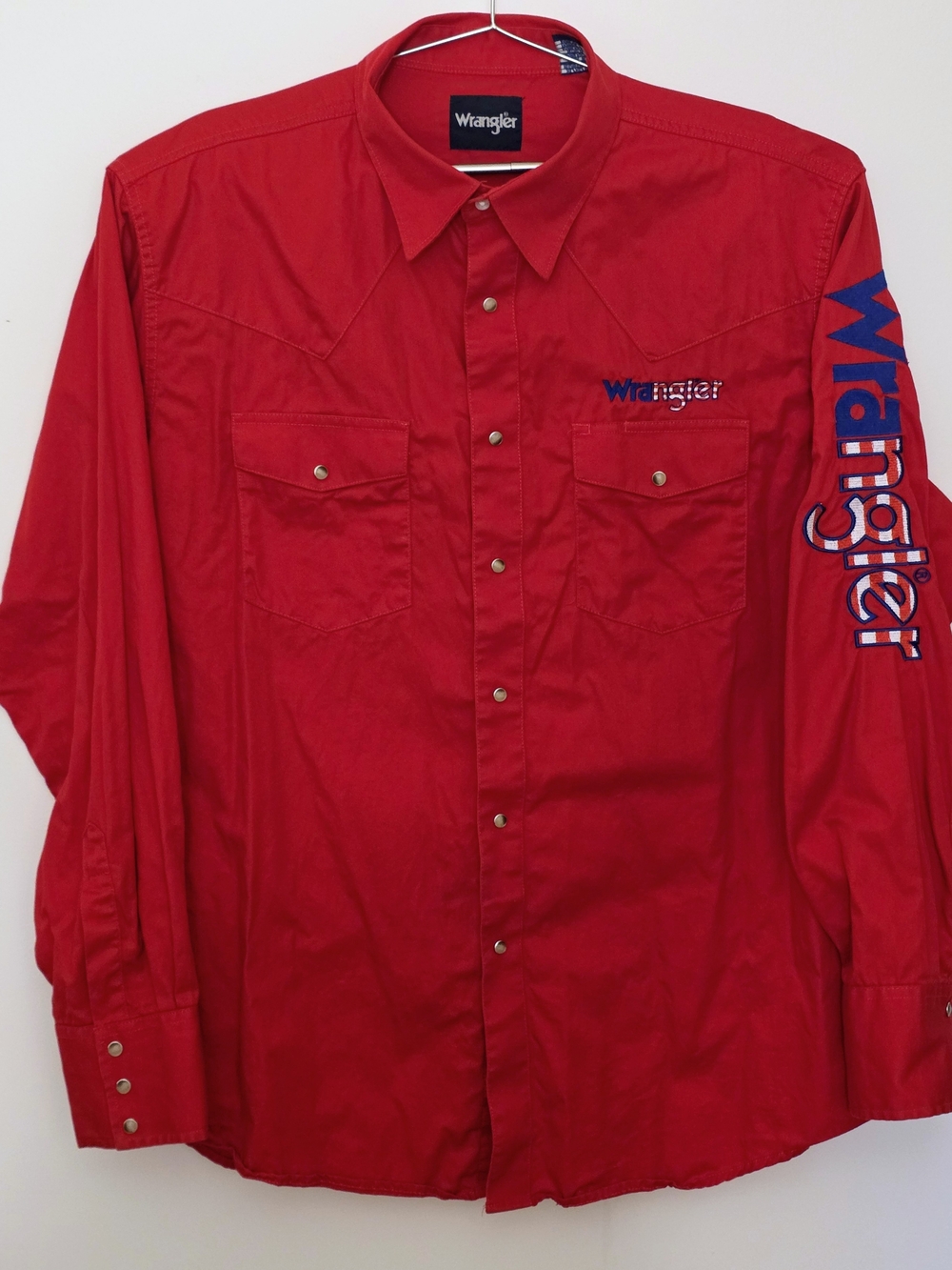 Wrangler Men’s Red Long-Sleeve Western Shirt
